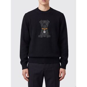Fendi Men Fendi Virgin Wool Crewneck Jumper With All-Over Ff Monogram Embroidery